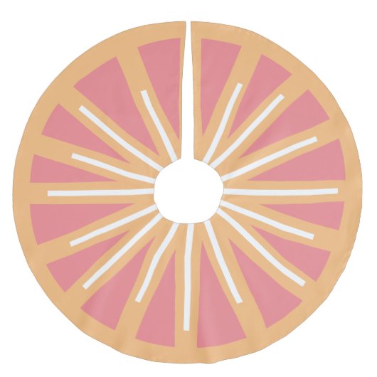 Roze en Oranje Citrus Grapefruit Tree Skirt Kerstboom Rok (Voorkant)
