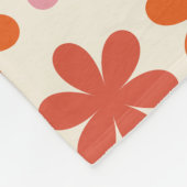 Roze en Oranje esthetische retro groovy bloempat Fleece Deken (Hoek)