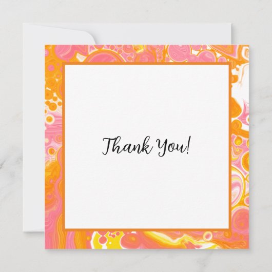 Roze en Oranje Fluid Art Hartelijk dank (Achterkant)