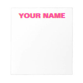 Roze en Oranje Gepersonaliseerde Naam Notitieblok