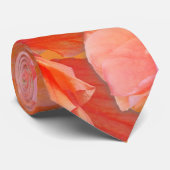 Roze en Oranje Hibiscus Flowers Stropdas (Opgerold)