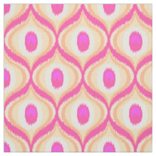 Roze en oranje kleur Marokkaanse ikat ontwerp Stof