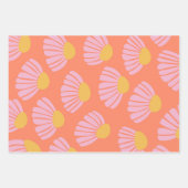 Roze en Oranje lasterpatroon Inpakpapier Vel (Voorkant)