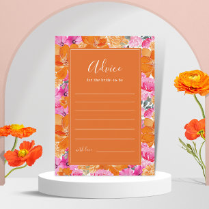 Roze en Oranje Levendige zomertuin Vrijgezellenfee Advieskaart