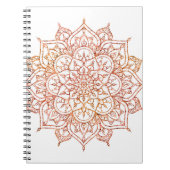 Roze en Oranje Mandala op witte glam Notitieboek (Voorkant)