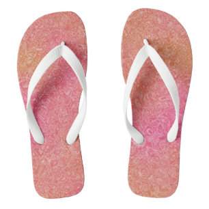roze en oranje Marmeren Swirl Abstract Teenslippers