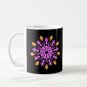 Roze en oranje neonbloem koffiemok
