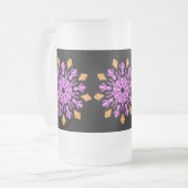 Roze en oranje neonbloem matglas bierpul (Voorkant links)