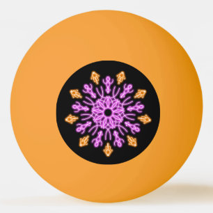 Roze en oranje neonbloem pingpongballen