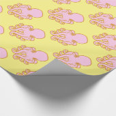 Roze en Oranje octopus Cadeaupapier (Hoek)