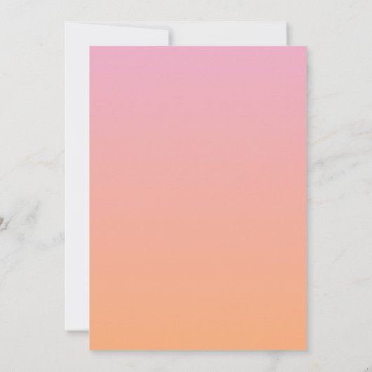 Roze en Oranje ombre gradiënt bruiloft Uitnodiging (Achterkant)