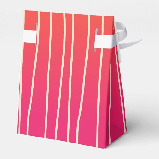 Roze en Oranje Ombre met Begie Stripes Pattern Bedankdoosjes (Achterkant)