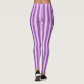 Roze en oranje-paarse gestreepte patroon leggings (Achterkant)