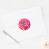 Roze en Oranje Party Sticker (Envelop)