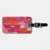Roze en Oranje penseeltekens Abstract Bagagelabel (Voorkant horizontaal)