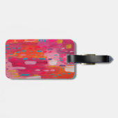 Roze en Oranje penseeltekens Abstract Bagagelabel (Achterkant horizontaal)