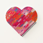 Roze en Oranje penseeltekens Abstract Notitieboek (Achterkant)