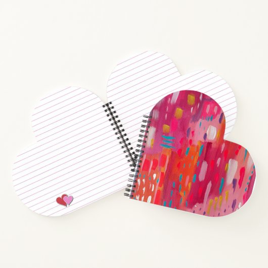 Roze en Oranje penseeltekens Abstract Notitieboek (Binnen)