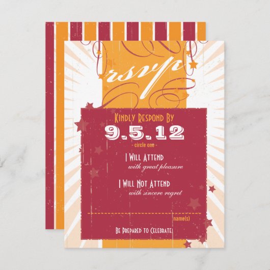 Roze en Oranje Poster RSVP (Voorkant / Achterkant)