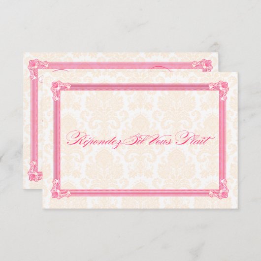 Roze en Oranje Poster-Stijl RSVP (Voorkant / Achterkant)