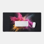 Roze en Oranje Powder Blast Bureaumat (Keyboard & Muis)