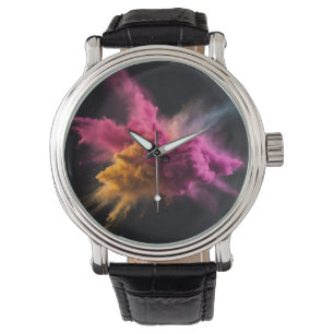 Roze en Oranje Powder Blast Horloge