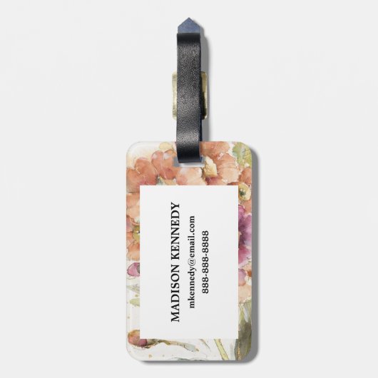 Roze en Oranje primrose Bagagelabel (Achterkant verticaal)
