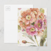 Roze en Oranje primrose Briefkaart (Voorkant / Achterkant)