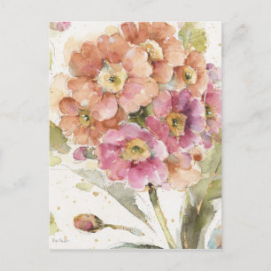 Roze en Oranje primrose Briefkaart