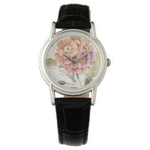 Roze en Oranje primrose Horloge