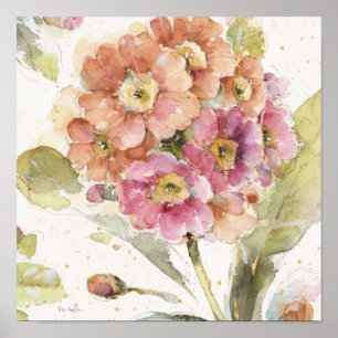 Roze en Oranje primrose Poster