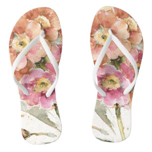 Roze en Oranje primrose Teenslippers