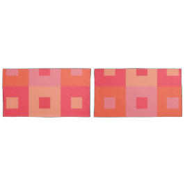 Roze en Oranje rechthoeken Kussensloop