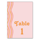 Roze en Oranje Retro Groovy Bruiloft Kaart (Voorkant)