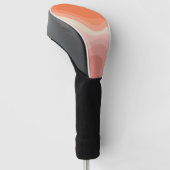 Roze en oranje retro stijl golven golfheadcover (Schuin)