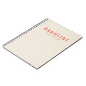 Roze en Oranje Retro Typografie Creative Custom Notitieboek (Linkerzijde)