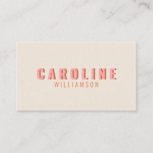 Roze en Oranje Retro Typografie Creative Modern Visitekaartje