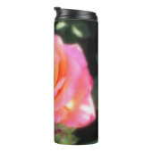 Roze en Oranje Roos Macro Foto Thermosbeker (Geroteerd rechts)