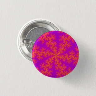 Roze en Oranje Sneeuwvlok Ronde Button 3,2 Cm