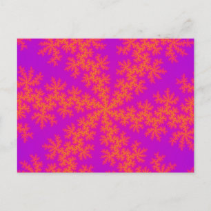 Roze en Oranje sneeuwvlokken Briefkaart