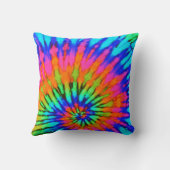 Roze en Oranje spiraalvormige kleurstof Pillow Kussen (Achterkant)