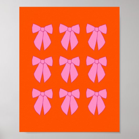 Roze en oranje strikken Coquette Poster (Voorkant)