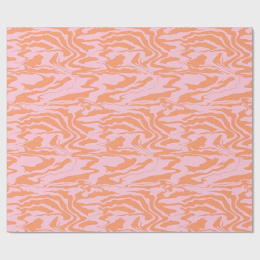 Roze en Oranje Tiger Stripes inpakpapier (Vlak)
