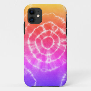 Roze en oranje trendy stropdas-kleurstofpatroon iPhone 11 hoesje