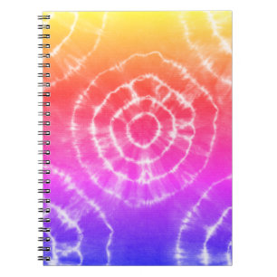 Roze en oranje trendy stropdas-kleurstofpatroon notitieboek