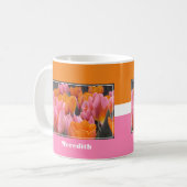 Roze en Oranje Tulpen KoffieMok (Voorkant links)
