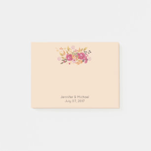 Roze en Oranje ventilator Bouquet op Perzikachterg Post-it® Notes