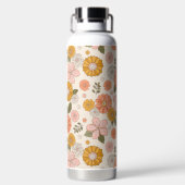 Roze en Oranje ventilatorpatroon Waterfles (Achterkant)