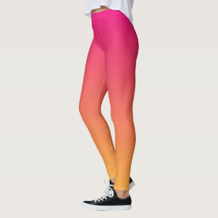 Roze en oranje verloop leggings