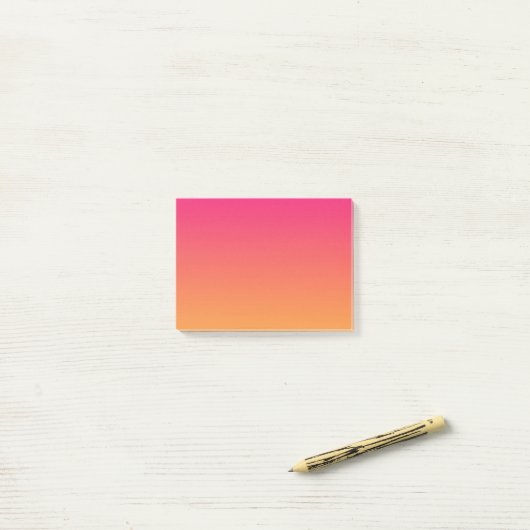 Roze en oranje verloop post-it® notes (Op bureau)
